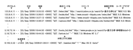 「ログファイルの実例」